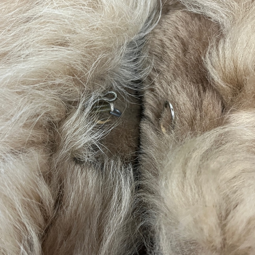 Y2K Shearling Pachwork Embroidered Pennylane Coat XS-S - Picture 8 of 13